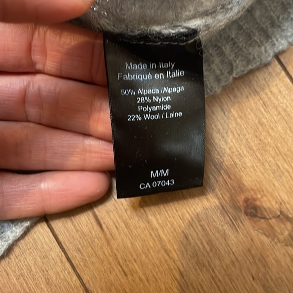 Immagini Grey & Pink Stripe Alpaca Wool Crewneck knit Sweater Pullover Italy M - Picture 10 of 11